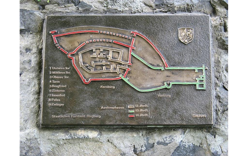 Plan: Ausbauphasen der Löwenburg (2007).