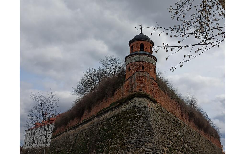 Dubno Castle - Divocha Vezha  western watchtower of the castle: view from the ditch
