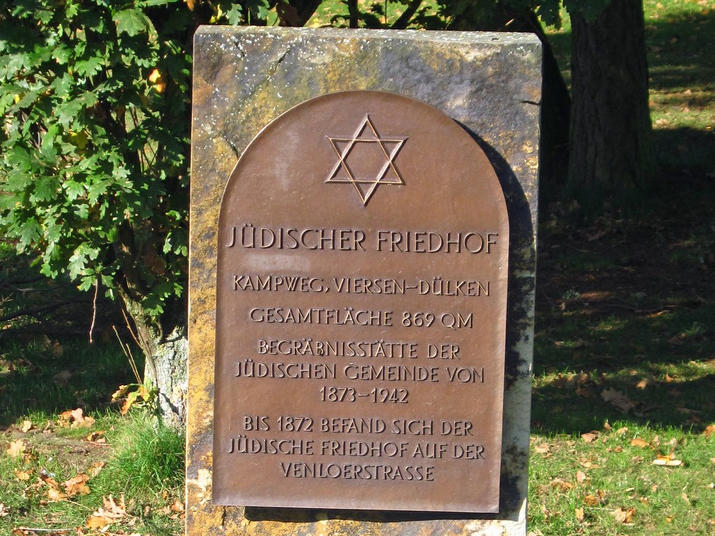 Gedenkstein auf dem Jüdischen Friedhof am Kampweg in Dülken (2013)