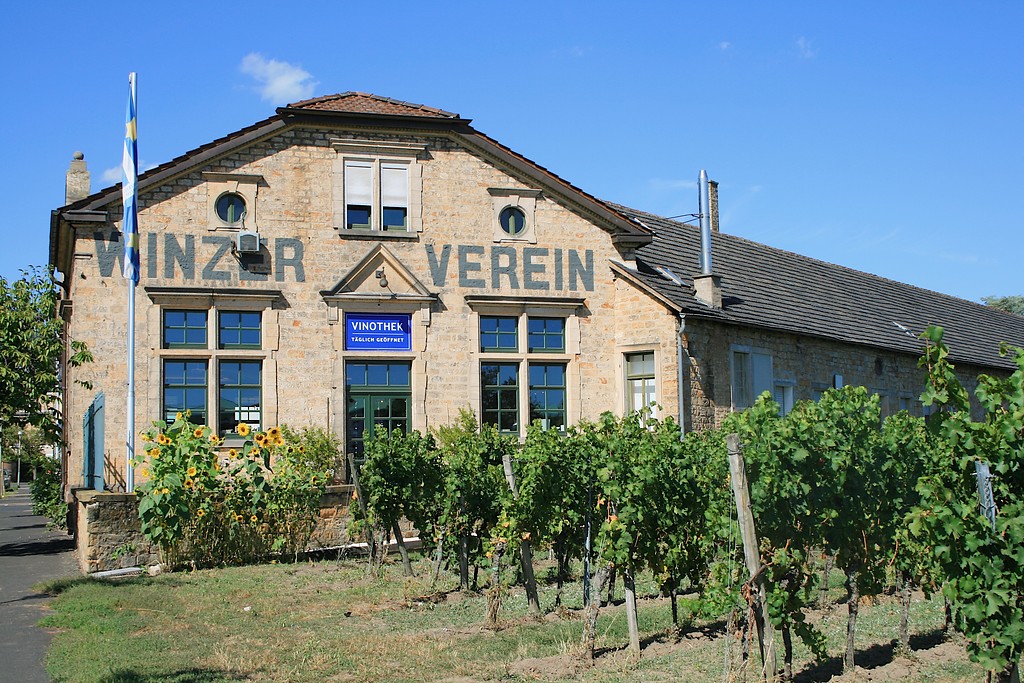 Winzerverein in Deidesheim, Blick auf die Vinothek (2019)