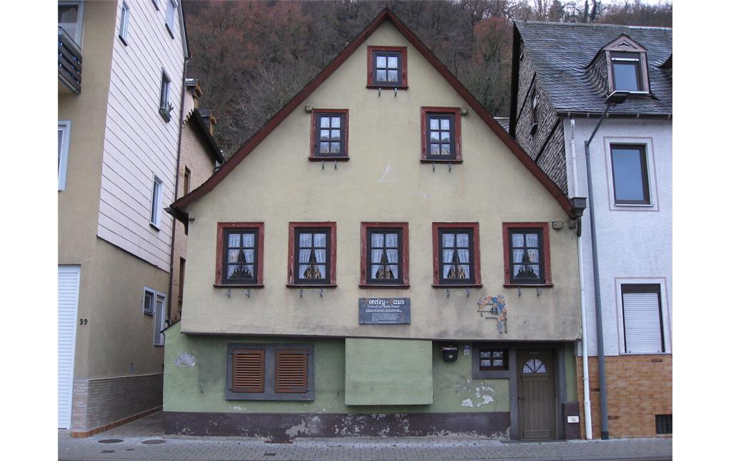 Loreleyhaus Sankt Goar (2015): Das ehemalige Fachwerkhaus aus dem 18. Jahrhundert ist heute verputzt.