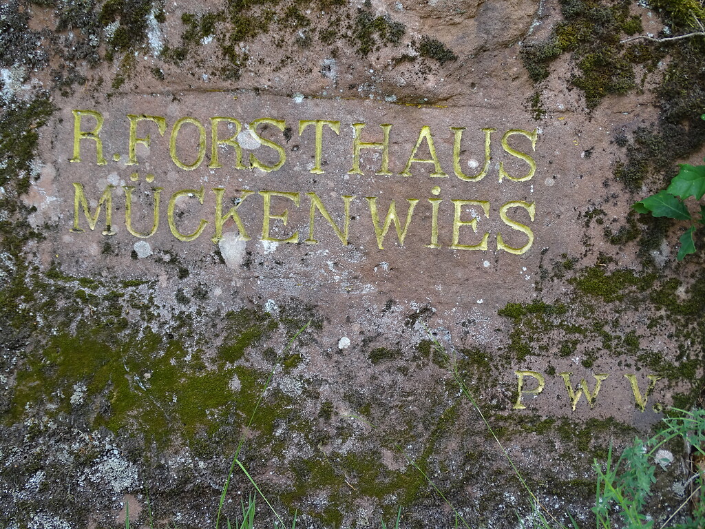 Ritterstein Nr. 112 R. Forsthaus Mückenwies zwischen Johanniskreuz und Elmstein (2019)