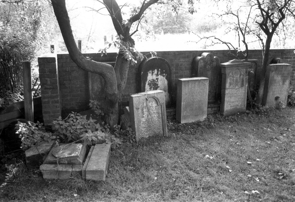 Grabsteine auf dem Jüdischen Friedhof Mattlerstraße / Mattlerbusch in Duisburg-Hamborn (1983)