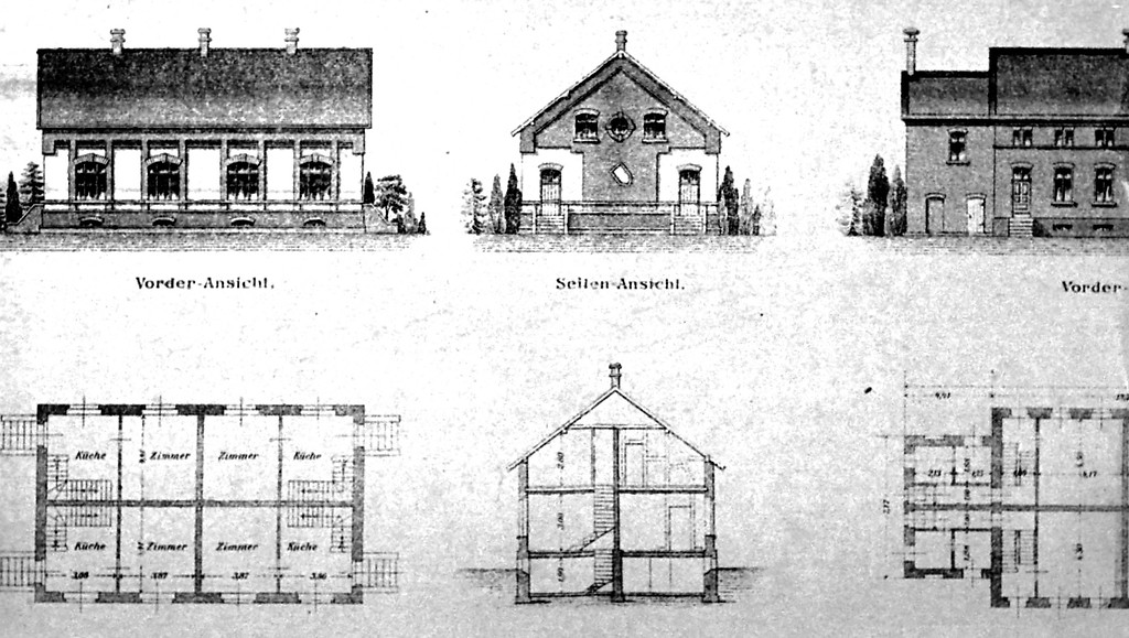 Siedlung Hegemannshof 1 der Zeche Zollverein in Essen-Katernberg, Zeichnung Vierhaus 1900
