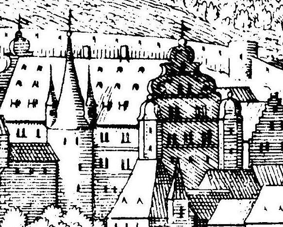 Merian-Stich mit dem Neuen Bau (1645)
