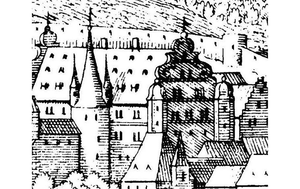 Merian-Stich mit dem Neuen Bau (1645)
