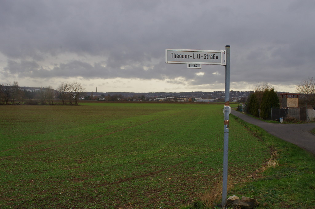 Blick auf den südöstlichen Teil des Meßdorfer Feld von der Theodor-Litt-Straße aus