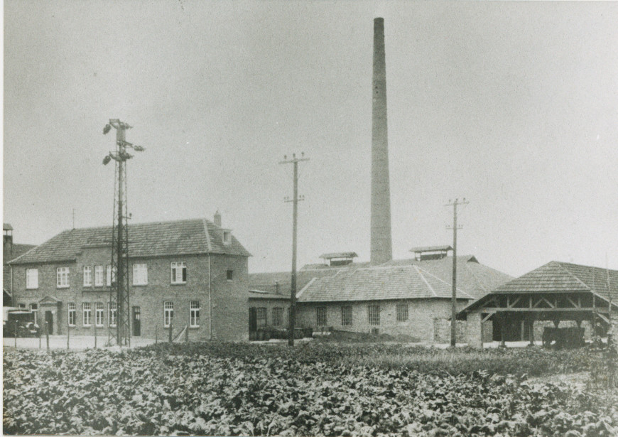 Historische Aufnahme von Gebäuden der Grafschafter Krautfabrik in Meckenheim (Ende der 1920er Jahre).