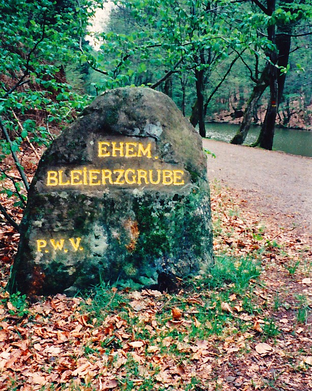 Ritterstein Nr. 29 "Ehem. Bleierzgrube" am Seehofweiher (1998)