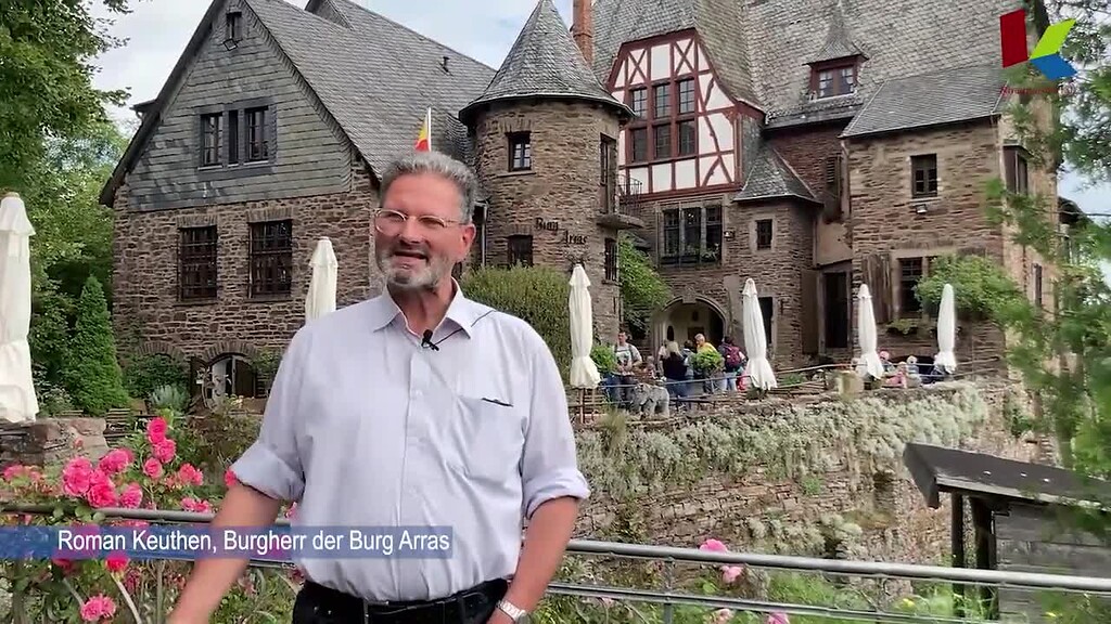 Videoclip mit dem Burgbesitzer Roman Keuthen zur verkehrstechnisch günstigen Lage der Burg Arras bei Alf (2022)