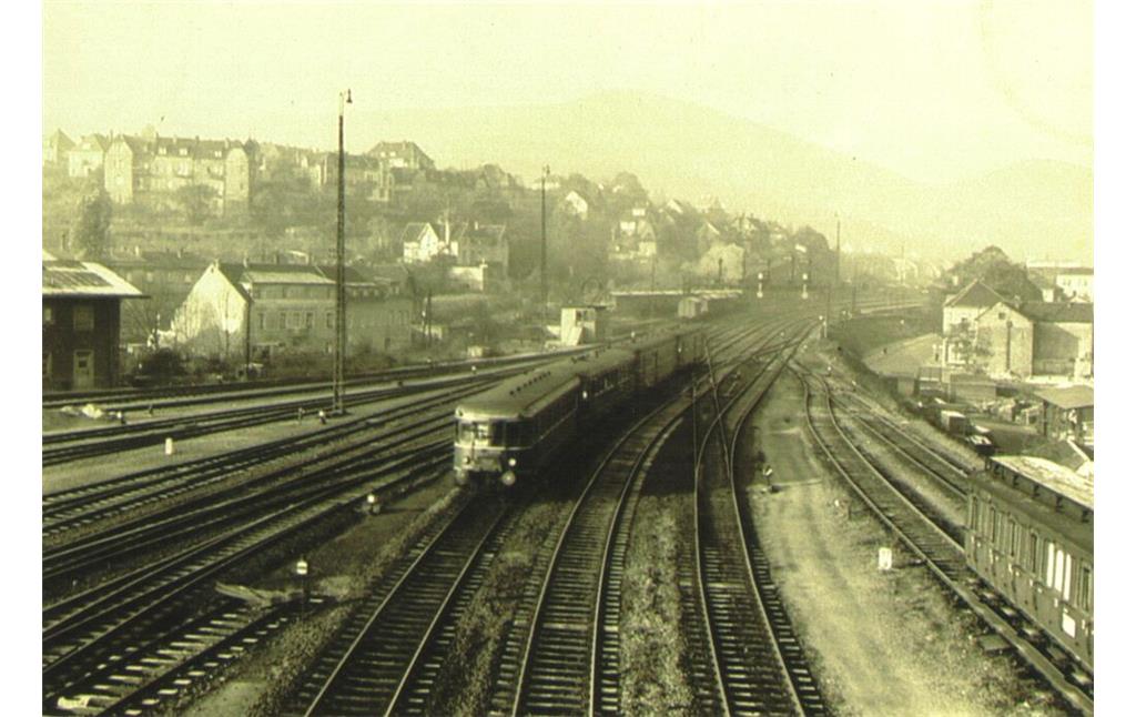 Blick vom Reiterstellwerk in Richtung Hauptbahnhof (1955)