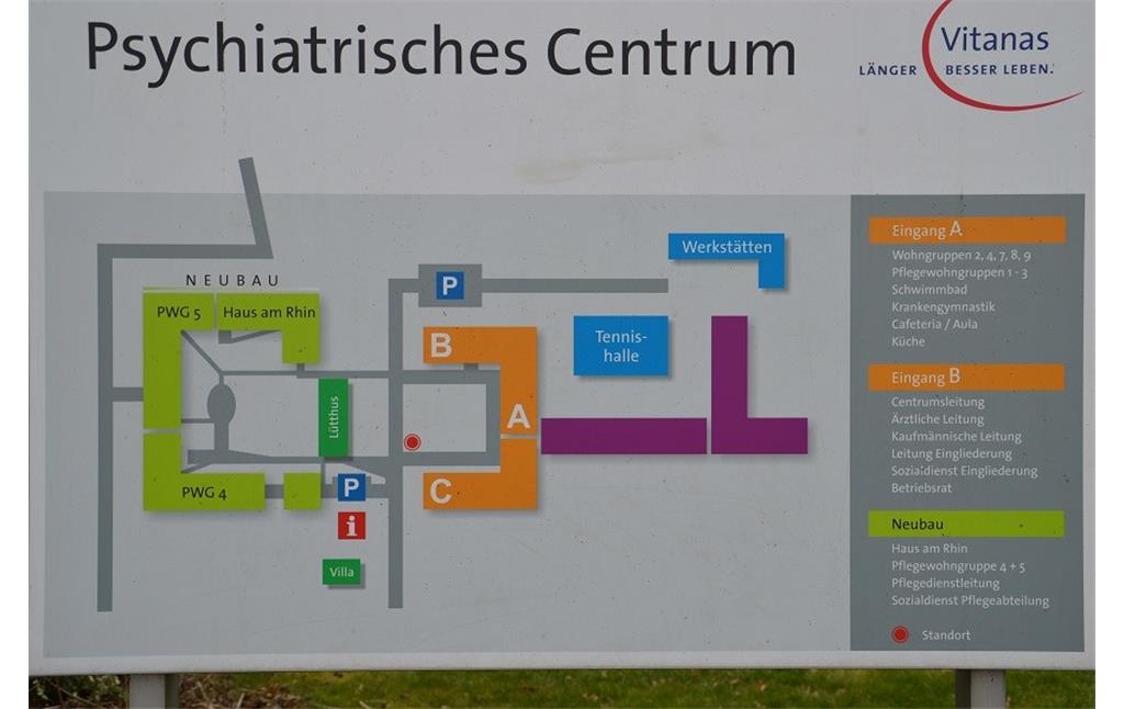 Psychiatrisches Centrum Vitanas in Engelbrechtsche Wildnis, Lageplan der Abteilungen der Einrichtung (2017)