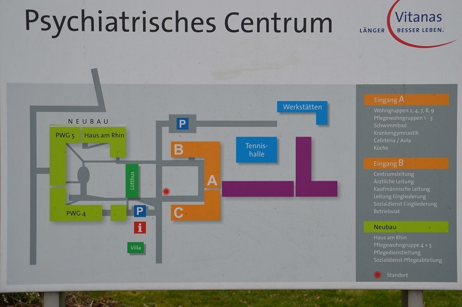 Psychiatrisches Centrum Vitanas in Engelbrechtsche Wildnis, Lageplan der Abteilungen der Einrichtung (2017)