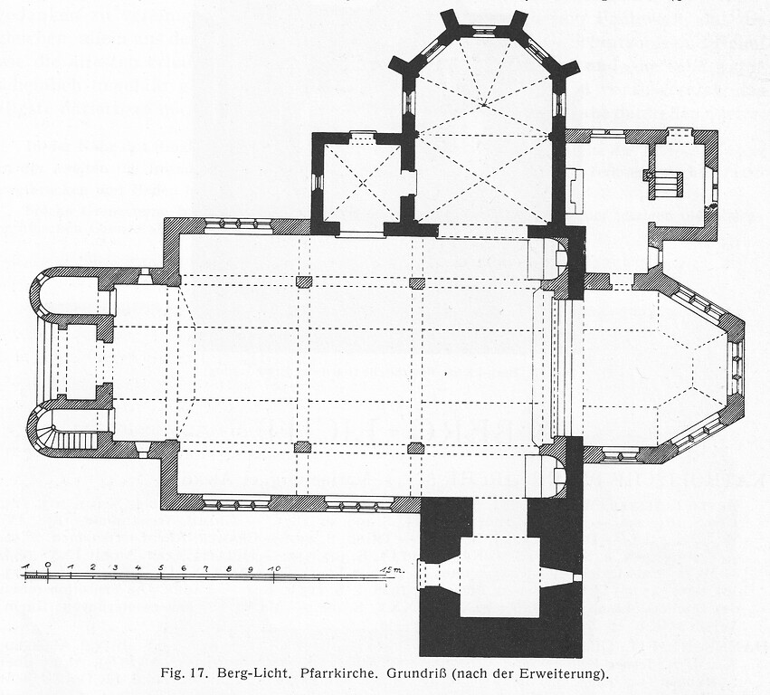 Grundriss der Pfarrkirche Berglicht von Hans Vogts (1935)
