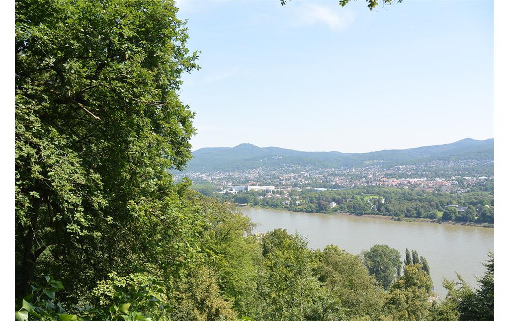 Blick in das Rheintal bei Bad Honnef, Ansicht vom Wildpark Rolandseck aus (2014)
