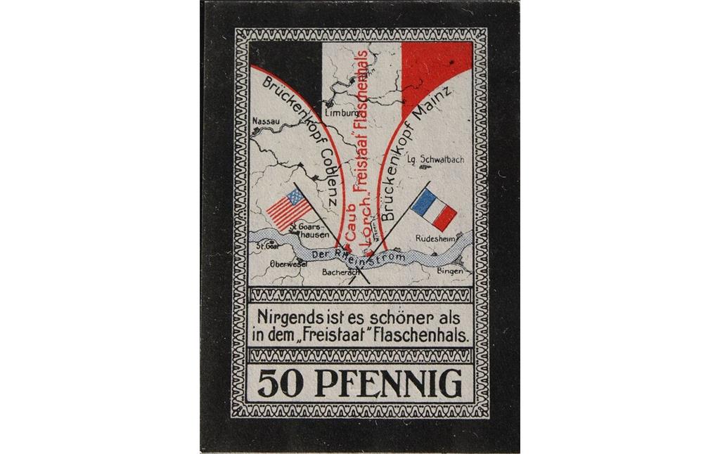50-Pfennig-Notgeldschein aus dem Freistaat Flaschenhals (1919-1923)