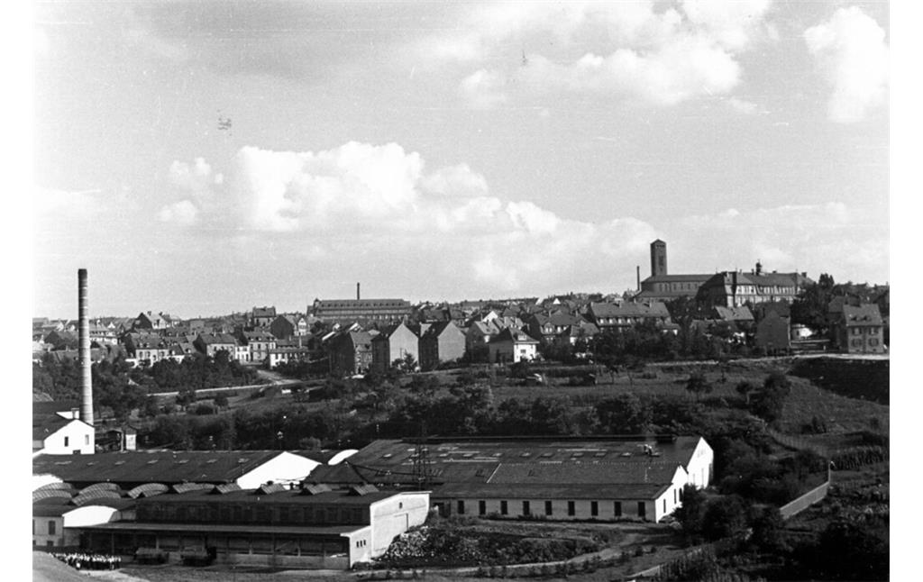Historische Fotografie von Industriegebäuden im Strecktal in Pirmasens (um 1950)