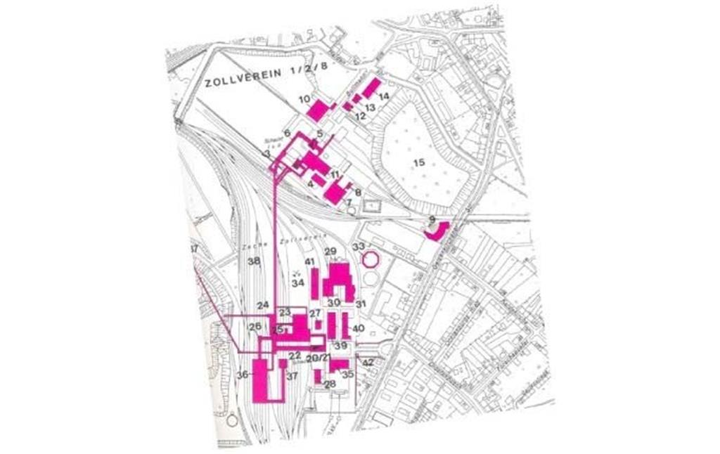 Lageplan Denkmalschutz der Kokerei Zollverein 1, 2, 8 in Essen (2010)