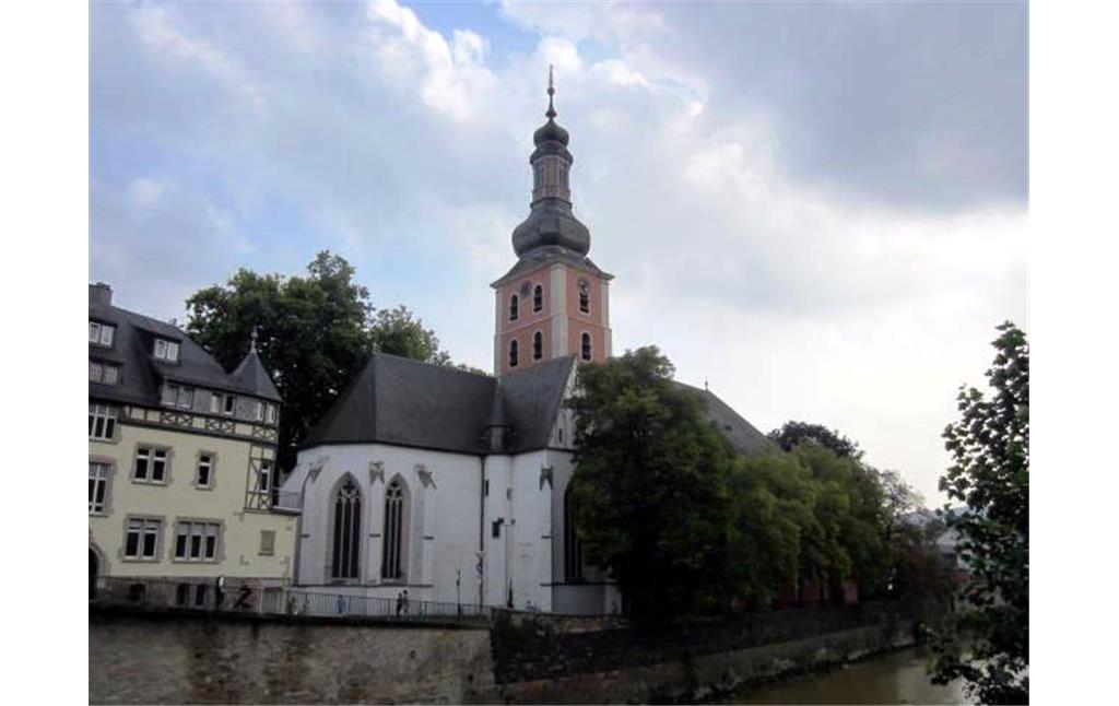 Die Evangelische Pauluskirche am Ufer der Nahe in Bad Kreuznach (2014).