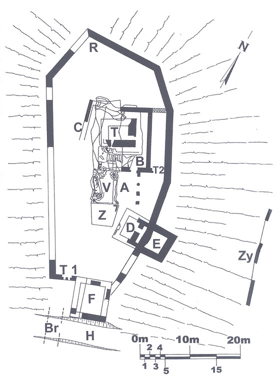 Entwurf des Grundrisses der Burg Anebos