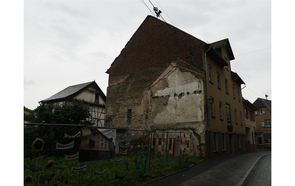 Abgerissener Teil des Gebäudes der Stadtmühle Runkel (2017)