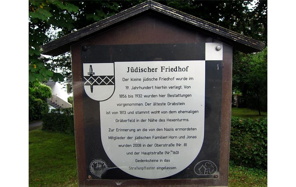 Hinweistafel am Judenfriedhof Matthias-Claudius-Weg in Bornheim-Walberberg (2013)