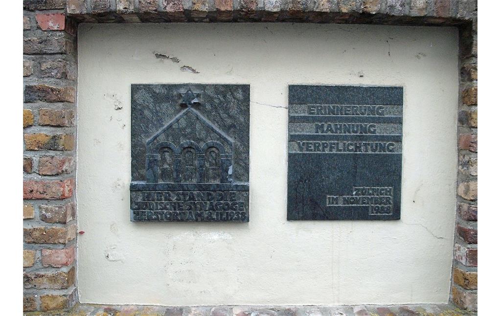 Ehemaliger Synagogenstandort, Gedenktafel in der Zülpicher Normannenstraße (2009)
