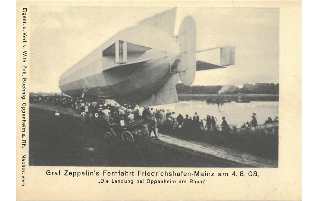Landung des Zeppelins bei Oppenheim am Rhein (1908)