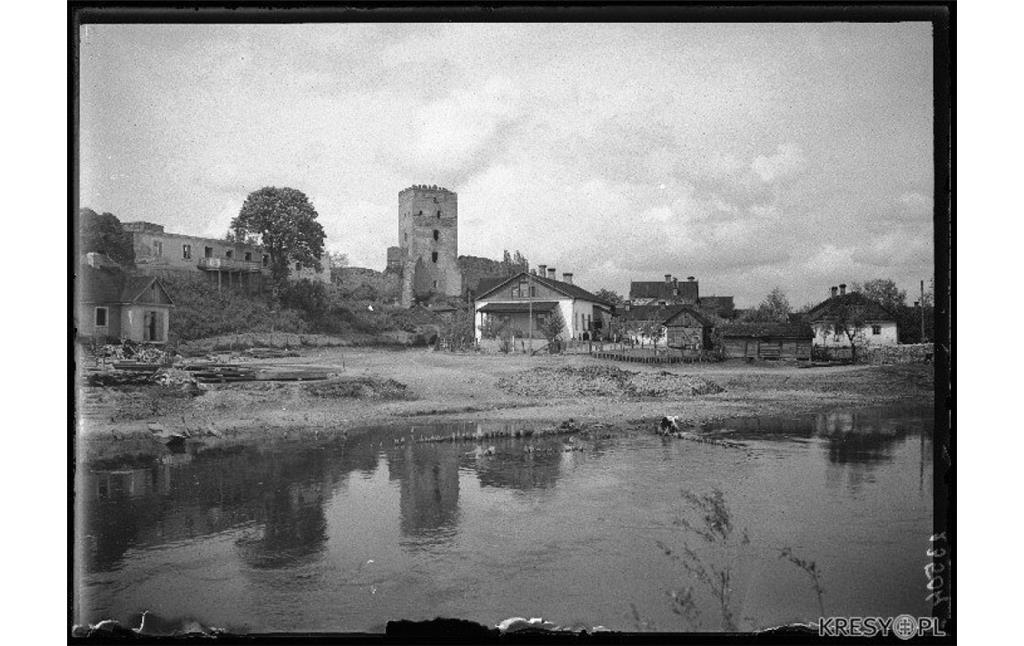 Lutsk Castle seen from the river Styr in the 1920s/1930s