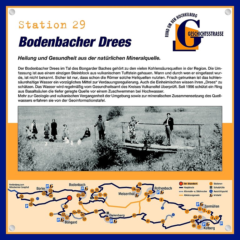 Schautafel der Geschichtsstraße Kelberg zum Bodenbacher Drees (Station 29)