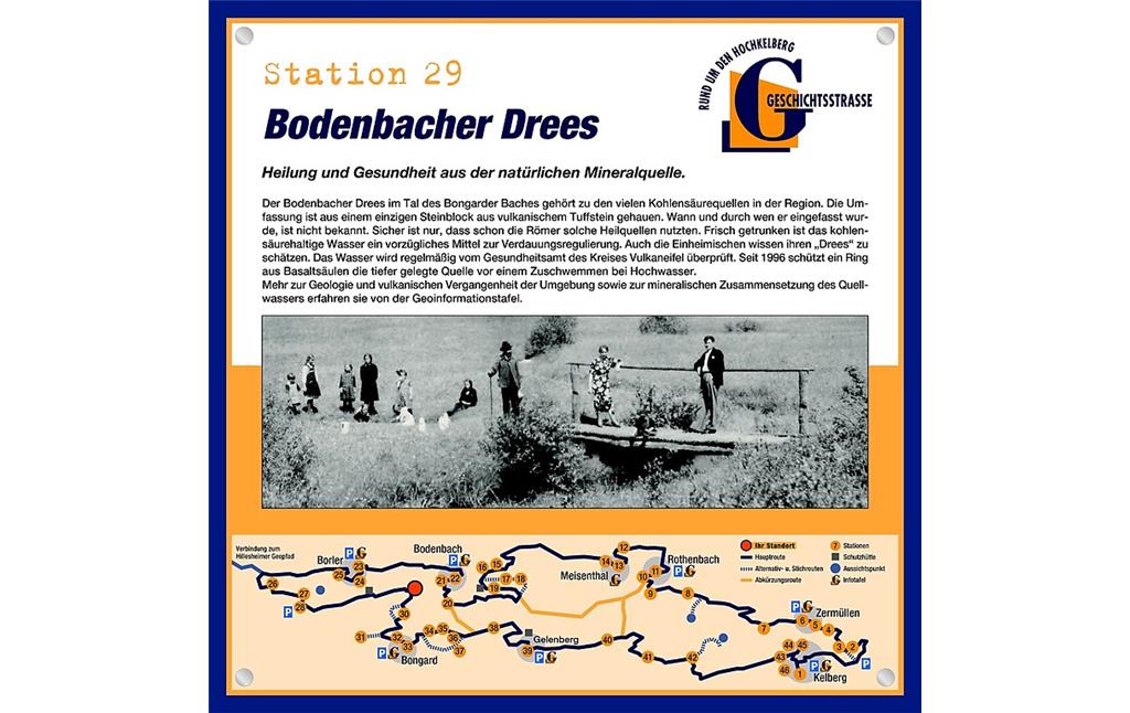Schautafel der Geschichtsstraße Kelberg zum Bodenbacher Drees (Station 29)
