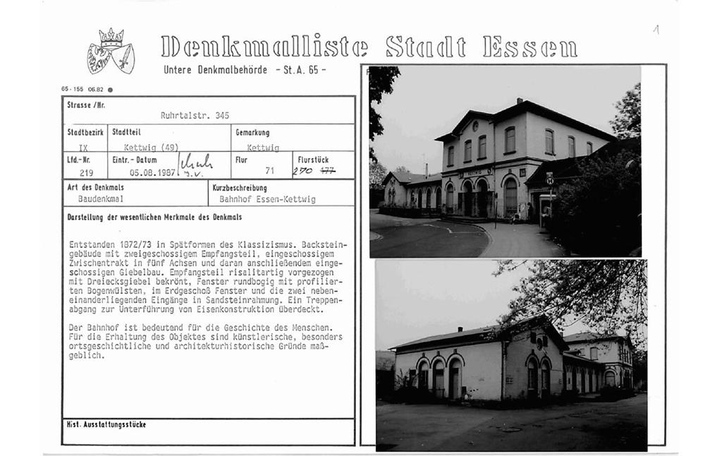 PDF-Datei der Eintragung Denkmalpflege Essen Baudenkmal Nummer 219