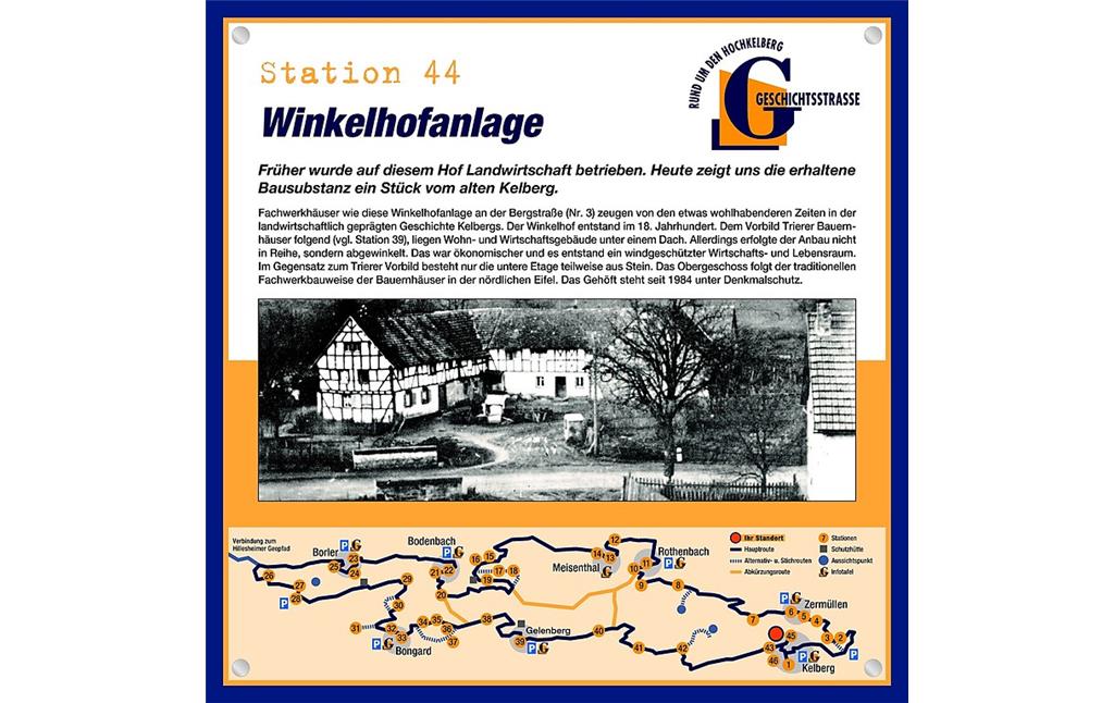 Schautafel der Geschichtsstraße Kelberg zur Winkelhofanlage in Kelberg (Station 44)