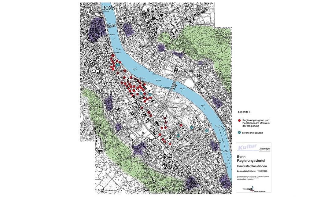 Kartierung der Hauptstadtfunktionen im Regierungsviertel Bonn (2005)