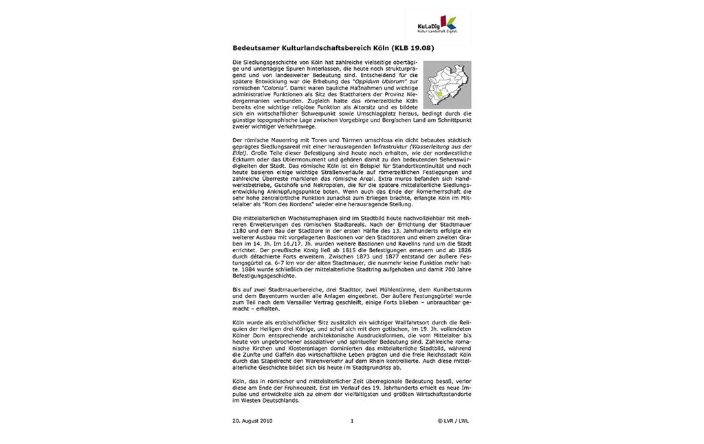 PDF-Datei Bedeutsamer Kulturlandschaftsbereich "Köln" (2010)
