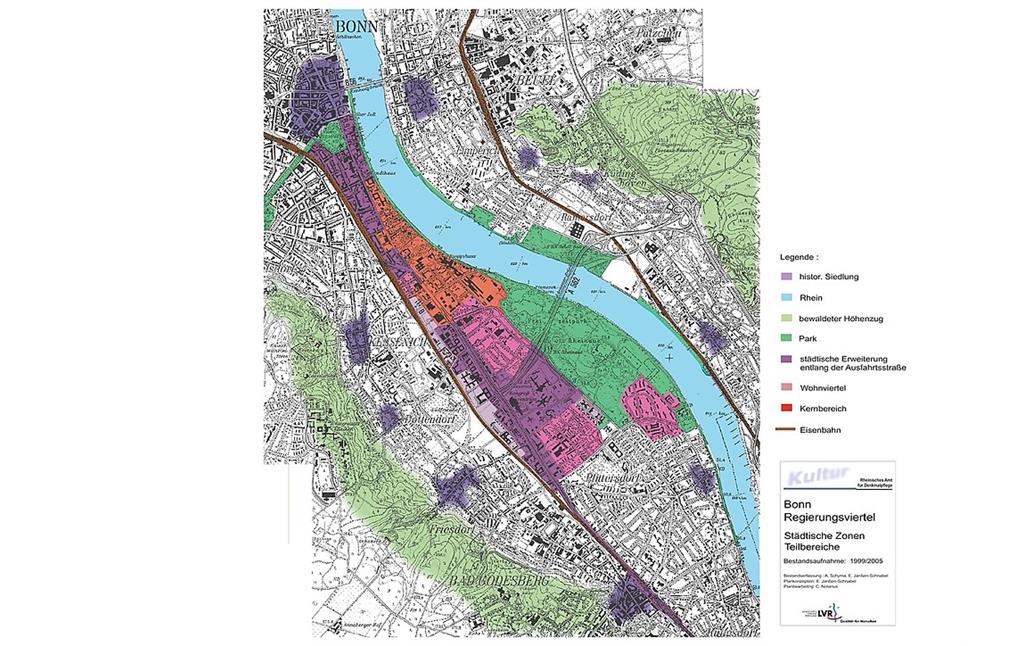 Kartierung der städtischen Zonen im Regierungsviertel Bonn (2005)