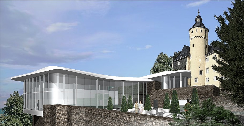 Entwurf des ab 2014 in dieser Form existierenden neuen Museums und Forums Schloss Homburg (2010).